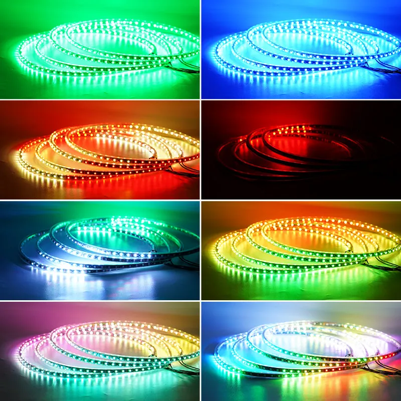 15.5 Inch Dual Side Chasing RGB LED Wheel Lights with Turn Signal & Brake Lights for Jeep Truck