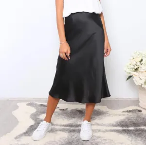 Mia Midi Skirt || Black
